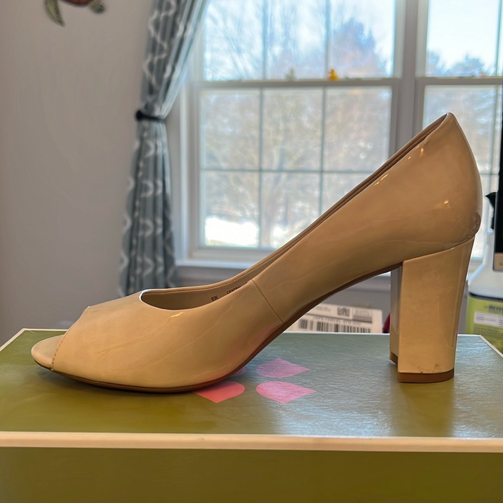 Off White Patent Leather 3.5 in Heels